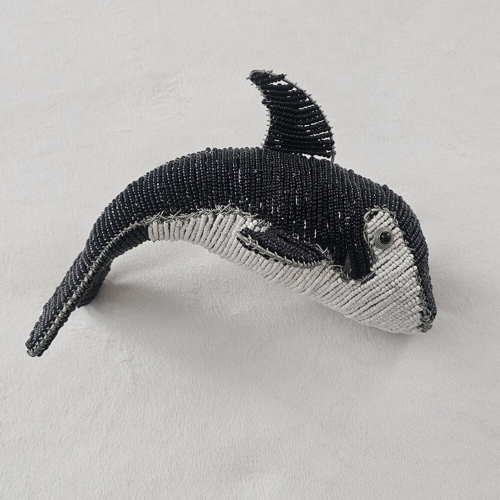 Beaded Wire Art Sculpture Of An Orca Whale